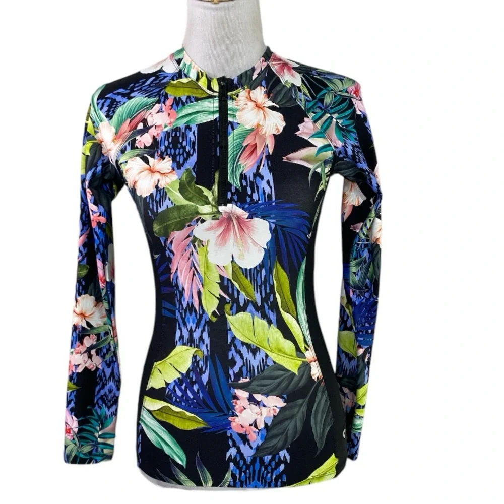 NWT Next Long Sleeve Surf Shirt in Native Palms Size Small